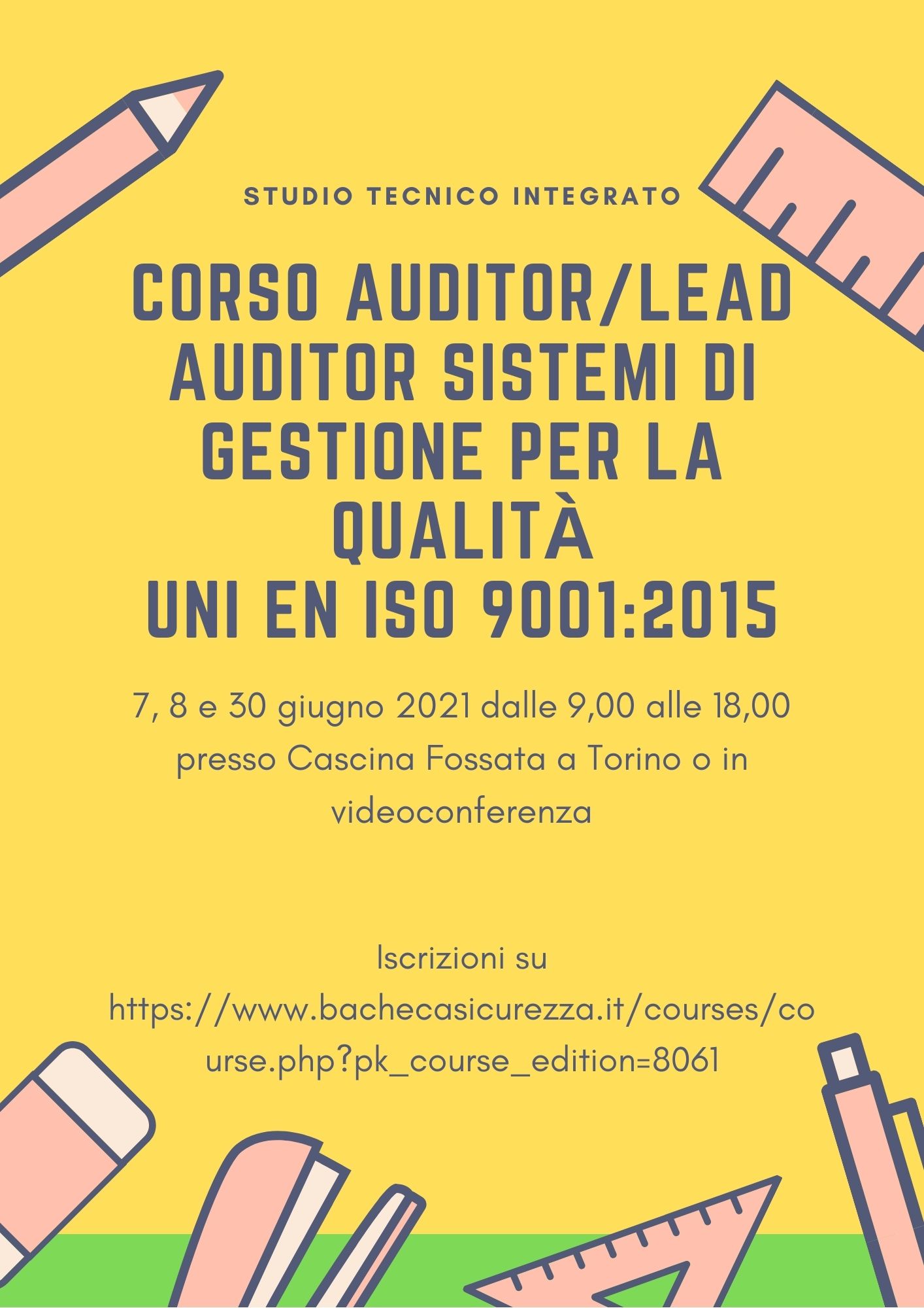 Corso di formazione per auditor/lead auditor sistemi di gestione per la qualità (UNI EN ISO 9001)